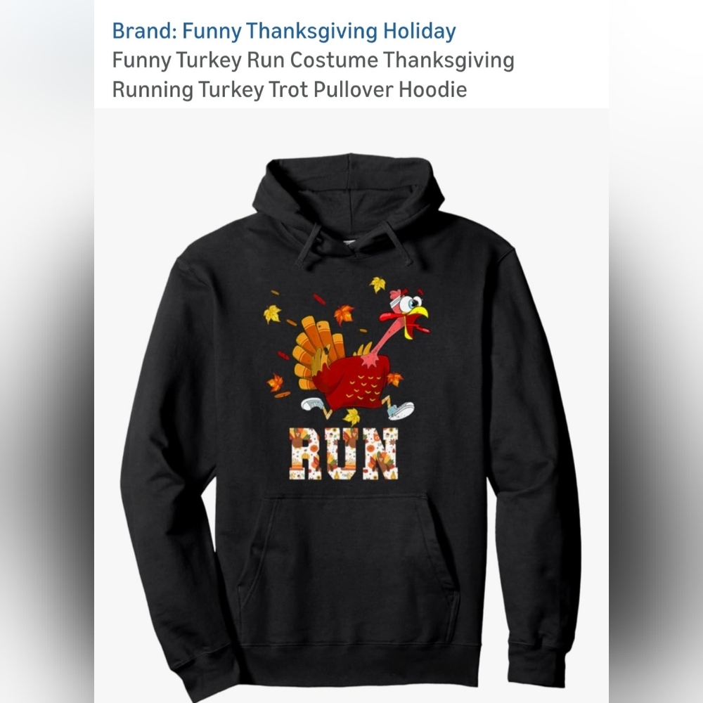 Black Turkey Run Pullover Hoodie. M-20